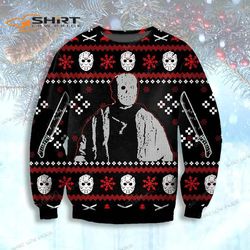 Jason Voorhees Knitting Pattern Ugly Christmas Sweater
