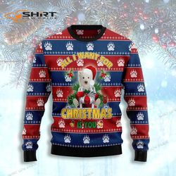 Polar Bear All I Want Ugly Christmas Sweater