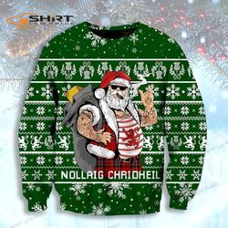 Scottish Gangster Santa Green Christmas Ugly Christmas Sweater