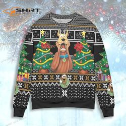 Santa Scooby Doo And Christmas Tree Ugly Christmas Sweater