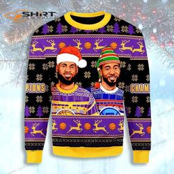 Santa Lebron James Basketball Legends Merry Ugly Christmas Sweater