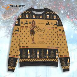 Sailor Jerry Spiced Rum Snowflake And Reindeer Ugly Christmas Sweater