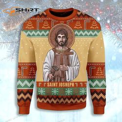 Merry Christmas Saint Joseph The Worker Ugly Christmas Sweater