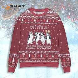 Mary Poppins Oh It Is A Jolly Holiday Penguins Ugly Christmas Sweater
