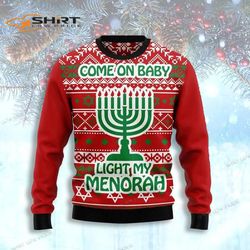 Light My Menorah Ugly Christmas Sweater