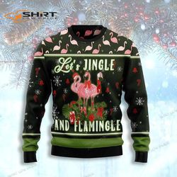Lets Jingle And Flamingle Christmas Ugly Christmas Sweater