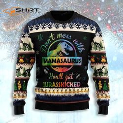 Mamasaurus Christmas Ugly Christmas Sweater