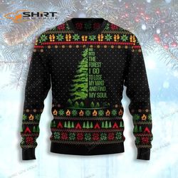 Into The Forest Go Camping Ugly Christmas Sweater