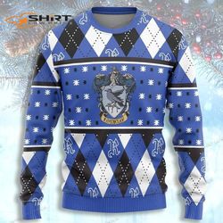 Harry Potter Ravenclaw Crest Yellow Womens Ugly Christmas Sweater