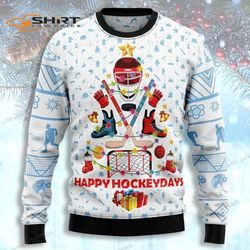 Happy Hockey Day Ugly Christmas Sweater