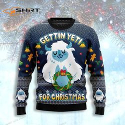 Gettin Yeti Christmas Womens Ugly Christmas Sweater