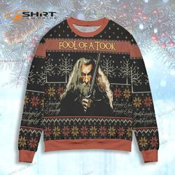 Gandalf Lord Of The Rings Fool Of A Took Snowflake Ugly Christmas Sweater