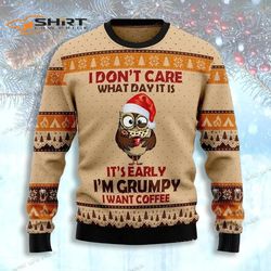 Grumpy Owl Ugly Christmas Sweater