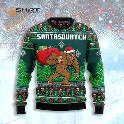 Funny Santasquatch Bigfoot Christmas Ugly Christmas Sweater