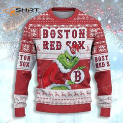 Grinch Boston Red Sox Red Ugly Christmas Sweater