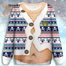 Funny Faux Belly Ugly Christmas Sweater