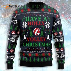 Holly Volley Volleyball Christmas Ugly Christmas Sweater