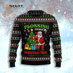 Flossing Around The Christmas Tree Ugly Christmas Sweater