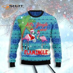 Flamingo Let S Jingle Womens Ugly Christmas Sweater