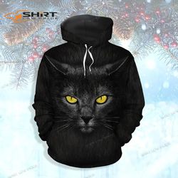 Love Black Cat Unisex Womens Mens Funny Family Sublimation 3D Hoodie Christmas Holiday Gifts Black Cat