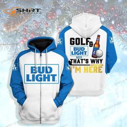Golf And Bud Light Beer 3D Hoodie Zip