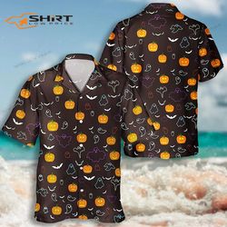 3D Pumpkin Halloween Hawaiian Shirt For Men Women
