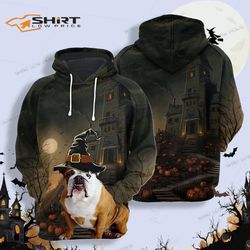 Bulldog Halloween &8211 All Over Print Unisex Hoodie Gift Bulldog