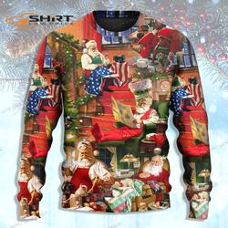 Santa Claus In Daily Life Ugly Christmas Sweater