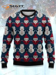 knit graphic print ugly christmas sweater