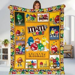 personalized m and m blanket mms world fleece blanket m and m candy fl