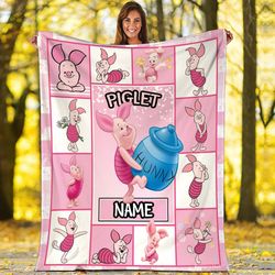 Personalized Piglet Blanket Winnie Pooh Piglet Fleece Blanket Winnie T