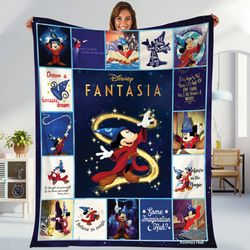 Retro Sorcerer Mickey Fantasia Blanket  Mickey Mouse Sorcerer Fleece B
