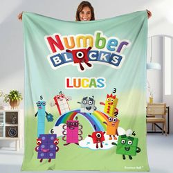 Personalized Numberblocks Blanket Numberblocks Fleece Blanket Numberbl