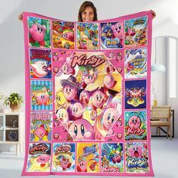 Kirby Game Kirby Blanket Kirby Birthday Gifts Fleece Blanket Kirby Gam