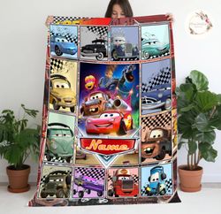 personalized name cars movies blanket , lightning mcqueen baby blanket