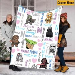 Star Wars Blanket, Custom Name Blanket, Personalized Blanket, Disney C