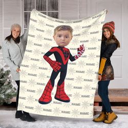custom photo blanket, spidey and his amazing friends blanket, spider-m