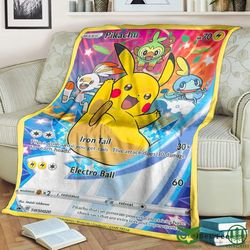 Anime PKM Pikachu Sword amp Shield Promos Custom Soft Blanket