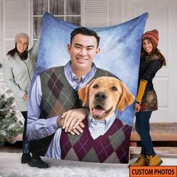 Custom Photo Blanket For Dad, Gift For Dad, Fathers Day Gift, Soft Fl