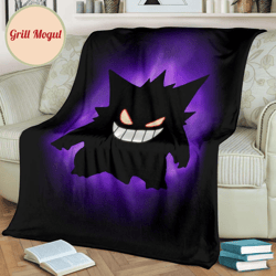 Gengar Fleece Blanket For Fan Gift Idea