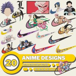 20 Anime Embroidery Designs Bundle, Anime Machine Embroidery Designs, Anime Embroidery Files, Anime EMB Digital Files