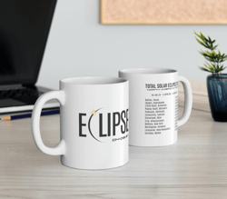 Solar Eclipse 2024 Commemorative Ceramic Mug, 11oz, April 8th 2024, Eclipse Event 2024, Celestial Mug, Gift for Eclipse