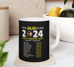 Solar Eclipse 2024 Mug, Eclipse Tour 2024 Mug, Gift for Space Fan, North America Eclipse 2024 Mug