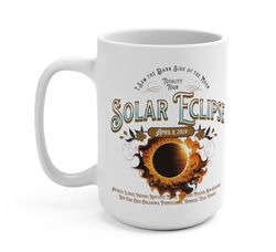 Solar Eclipse 2024 gift Solar Eclipse Coffee Mug Path of Totality List of Cities & States Time 13 Texas Oklahoma