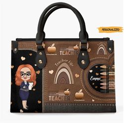 Personalized Custom Leather Bag, Teachers Day