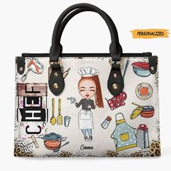 Personalized Leather Bag, Birthday Gift For Chef