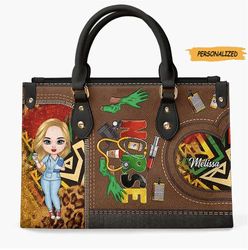 Personalized Leather Bag, Birthday, V4