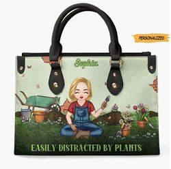 Personalized Leather Bag, Gift For Gardening Lovers