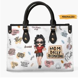 Personalized Leather Bag, Gift For Mom