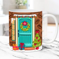 3D Christmas Mug Inflated Christmas Mug 15oz & 11oz Coffee Cup 3D Puffy Christmas Mug Press Design